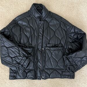 Zara Men's Quilted Black Puffer Coat
